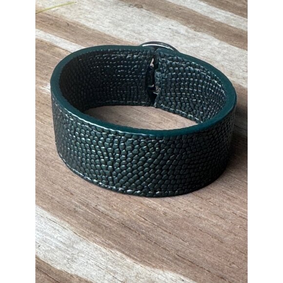 Tory Burch Logo Double Snap Green Bracelet in pouch - Picture 7 of 7